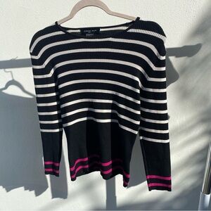 Silk Blend Multicolor Striped Sweater Size Small